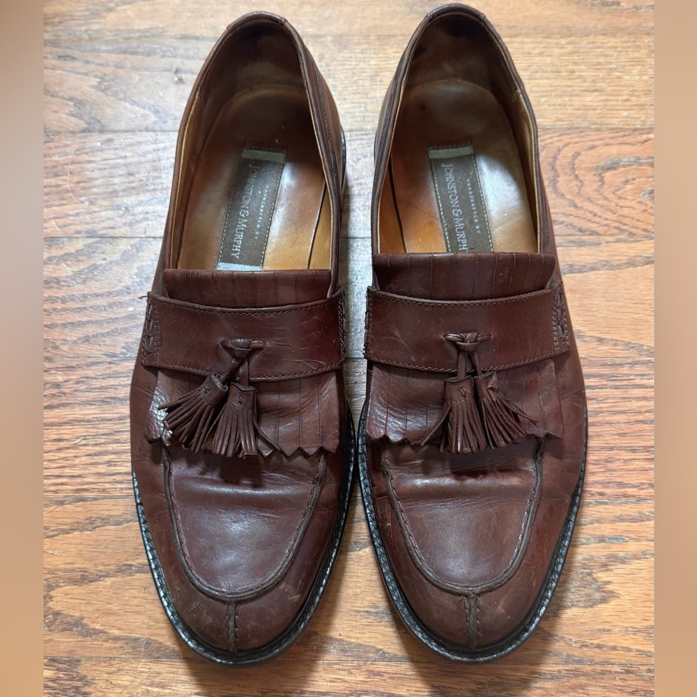 Johnston & Murphy Dark Brown Leather Tassel Loafers